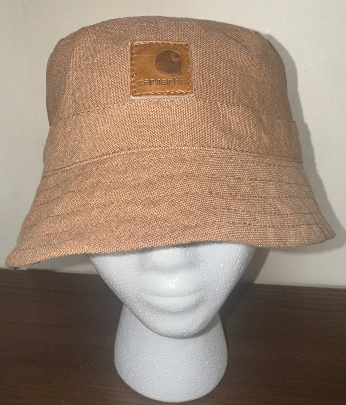 Carhartt Bucket Hat Tan Brown Centre Logo Patch Size S/M