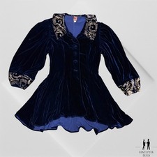 Patina Millinery Flower Collection All Velvet Blue Shades dress Vtg Button Silk