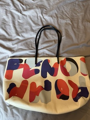 Authentic Fendi Women s Logo Tote Bag Multicolor Large Zip