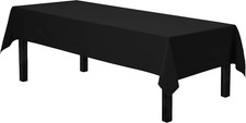Rectangle Tablecloth - 60 X 102 Inch Black Table Cloth for 6 Foot Rectangle Tabl