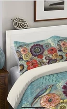 Laural Home Blue Bird Boho Standard Comforter Sham Blue Standard