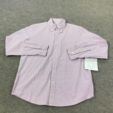 Brooks Brothers Shirt Mens Medium Pink White Stripe Button Down Long Sleeve