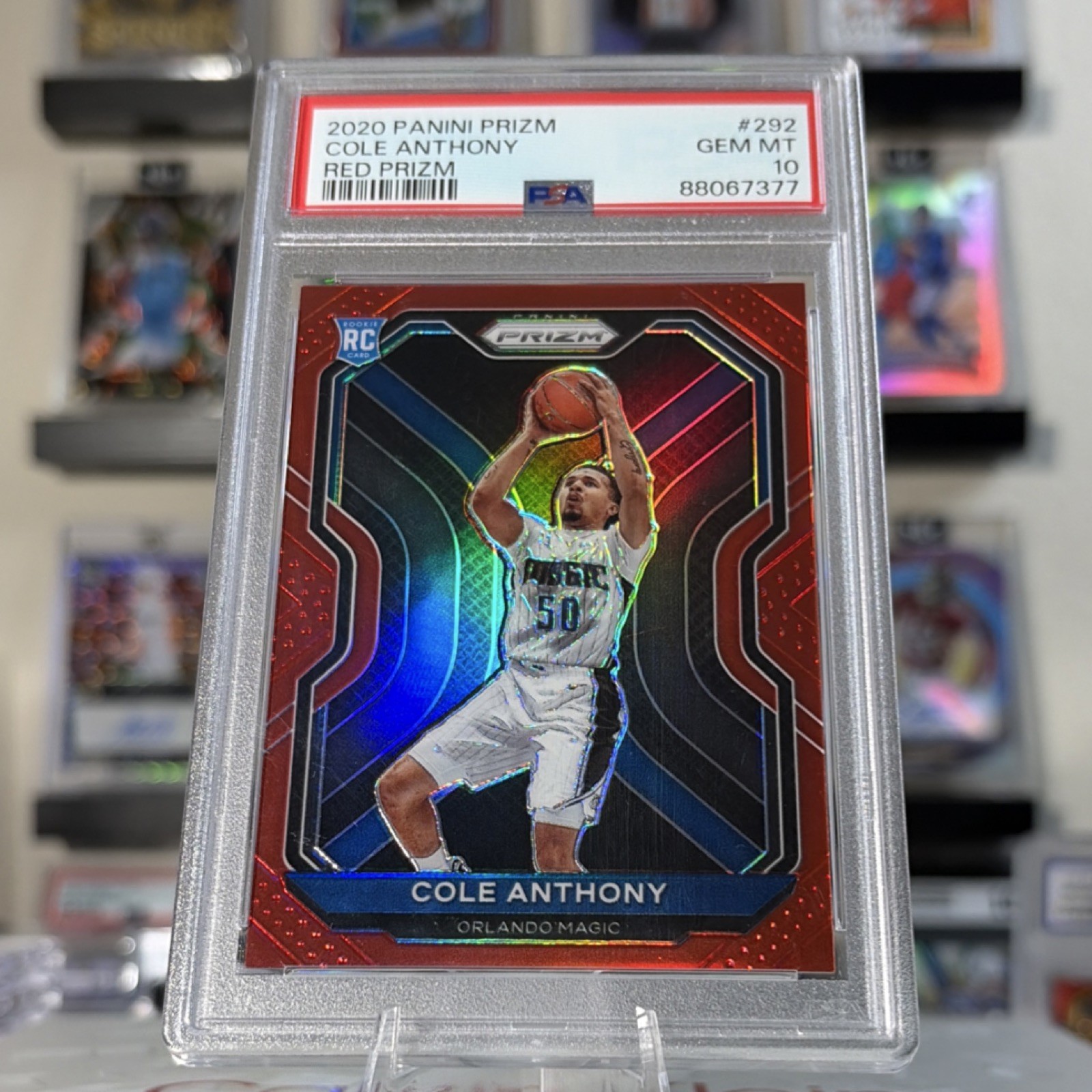 Panini Prizm 2020-21 Cole Anthony #292 Red Prizm /299 PSA 10 Orlando Magic