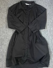 & Other Stories Shirt Dress Womens 8 Black Button Up Long Sleeve Coverup Resort