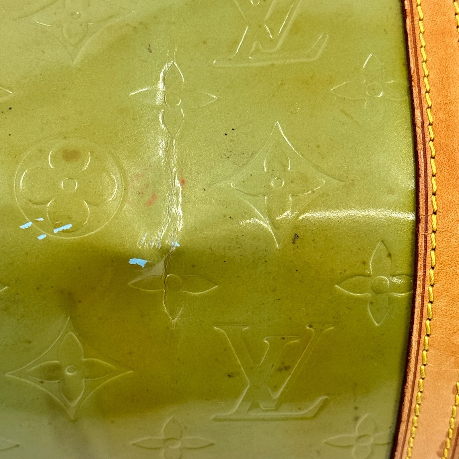 Auth LOUIS VUITTON Monogram Vernis Green Bedford M91007 Ladies Handbag KC217 thumbnail 11