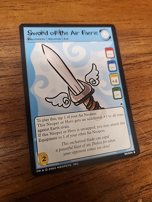 Neopets TCG Sword of the Air Faerie Equipment Card Rare Regular