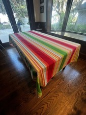 UNBRANDED SUMMER FABRIC TABLECLOTH MULTICOLOR STRIPES OBLONG/OVAL 102X60