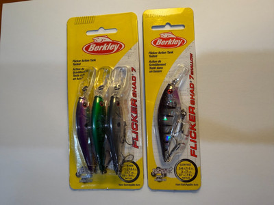 Berkley Flicker Shad 7 Lure Lot of 4 Purple Green Black-minn