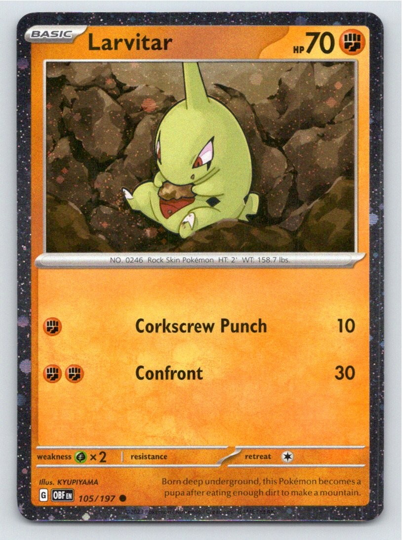 Larvitar 105/197 Holo Common Miscellaneous Cards & Products Pokemon Near Mint