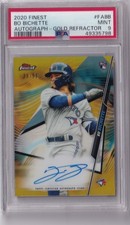 Bo Bichette 2020 Finest GOLD REFRACTOR AUTOGRAPH Rookie RC #29/50 - PSA 9 Mint