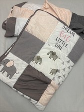 Sweet Jojo designs 4piece crib set Elephant pink/gray New