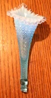 Vintage Fenton Horn Vase Epergne Opalescent Blue Aqua Hobnail 9 3/4”