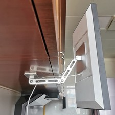 Silver Under-Cabinet Mount Aluminum Stand Rotate Freely For Echo Show 15