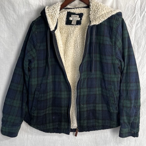 LL Bean Women SP Scotch Plaid Flannel Shirt Sherpa Lined Zip Hoodie Small Petite - Picture 18 of 24
