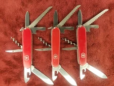 Lot of 3 Victorinox Camper Swiss Army Knife Chipped scales Read