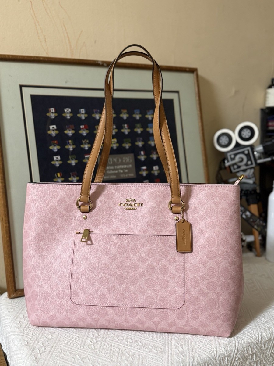 NEW Coach CEA21 Signature Tote Bag Pink | eBay