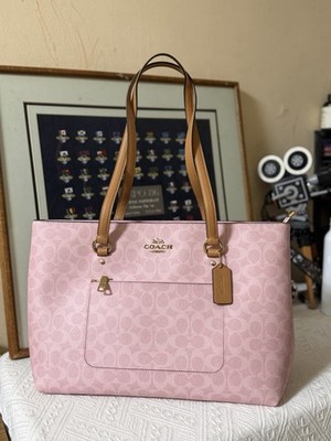 NEW Coach CEA21 Signature Tote Bag Pink | eBay