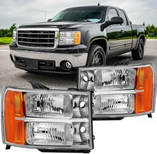 Headlight Assembly Set For 2007-2013 GMC Sierra 1500 Hybrid Pickup/2007-2014 Sie