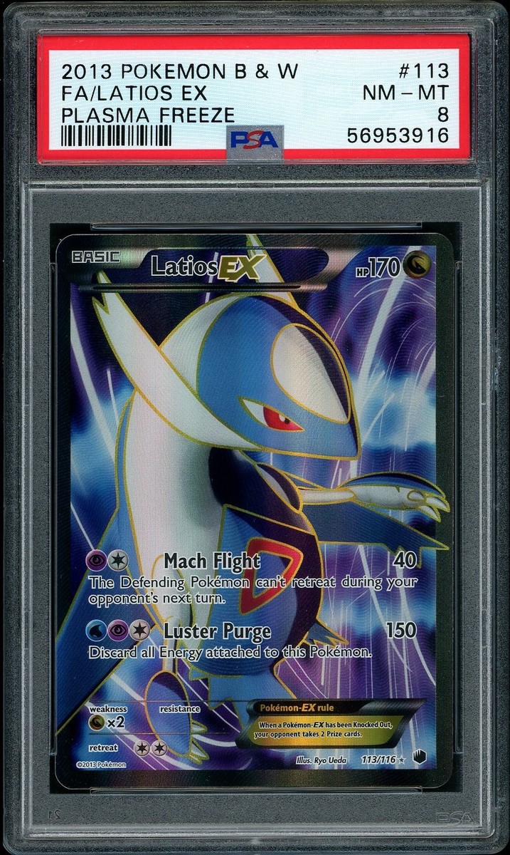 2013 Pokemon BW Plasma Freeze Latios EX Full Art #113 PSA 8 NM-MT