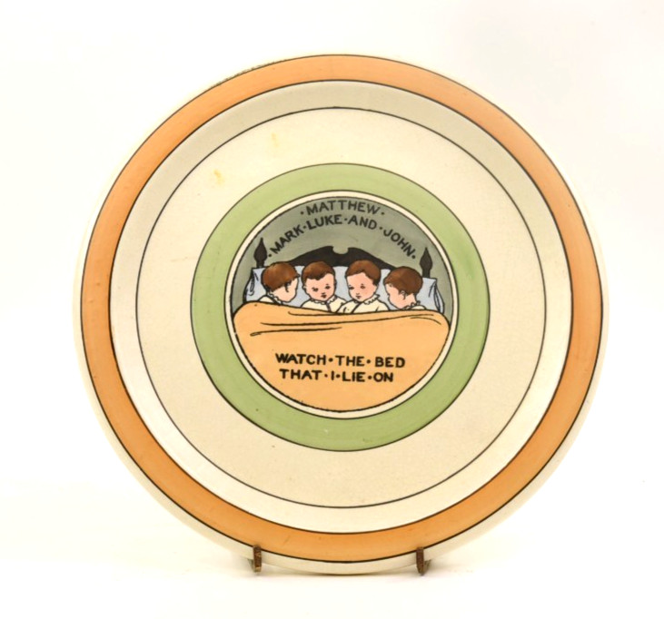 Roseville Pottery Rare Creamware Nursery Rhyme Childrens 9.5" Charger