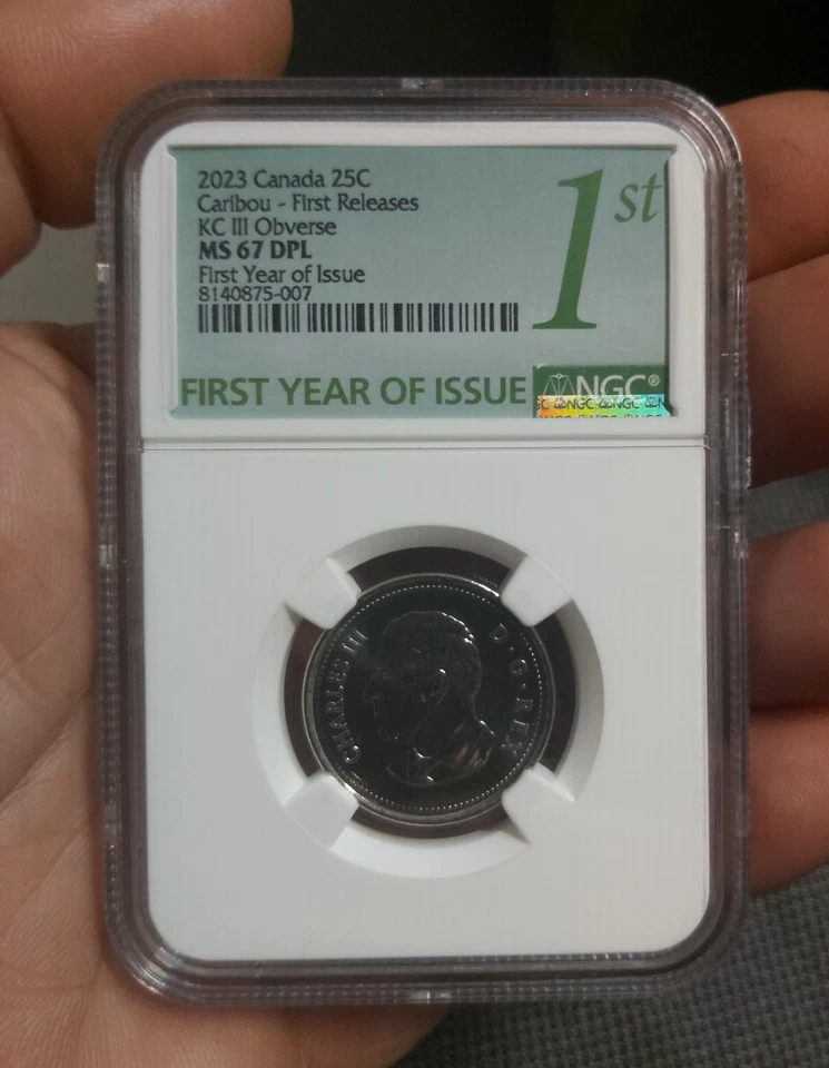 2023 Canada 25 Cent KING'S Coin 1st year  NGC MS-67 DPL TOP Grade! BID LOW start - Image 3 of 4