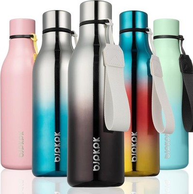 18 oz Stainless Steel Insulated Water Bottle with Strap
