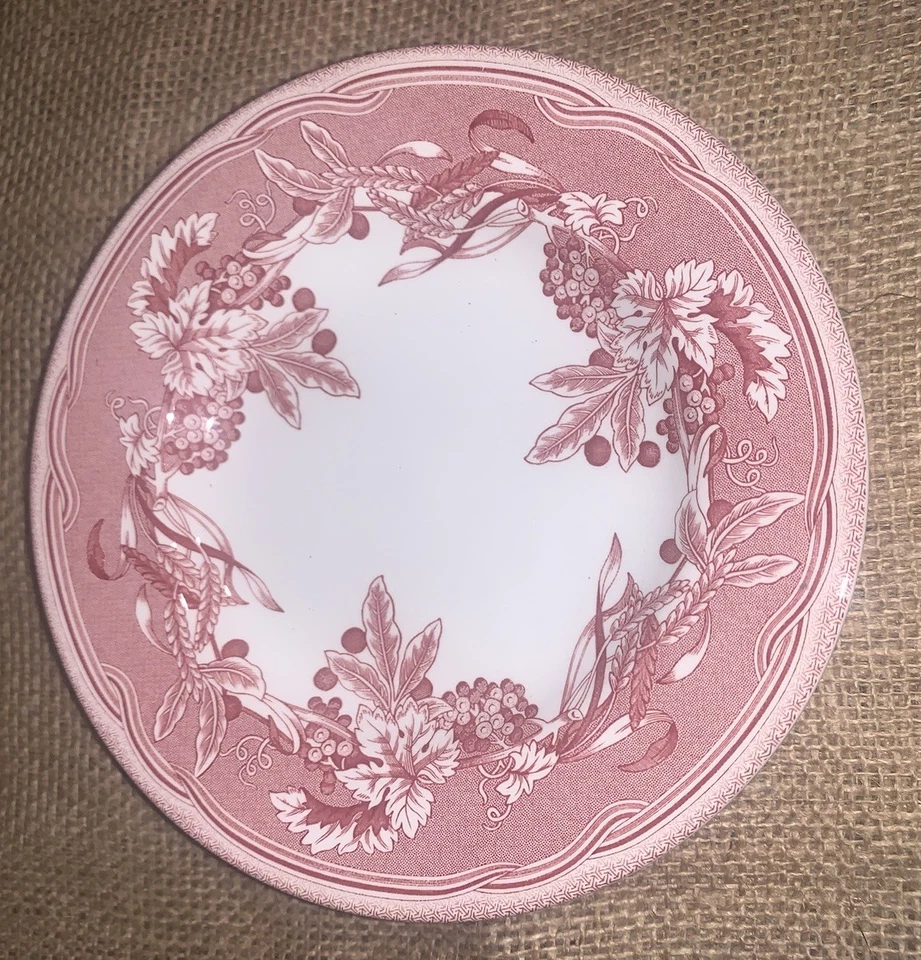 VTG ‘04 Set 8 Spode X Williams Sonoma Fulham Red TransferWare 6.5” Plates Eng - Image 4 of 4
