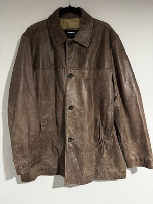 Strellson Men's Leather Jacket Sz 52 Brown