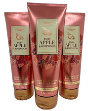 Bath  Body Works Ruby Apple  Rosewood Ultimate Hydration Body Cream 8 Oz x3