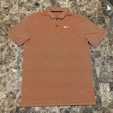 Nike Dri-Fit Victory Short Sleeve Golf Polo Men's M Orange Striped FZ5647-809