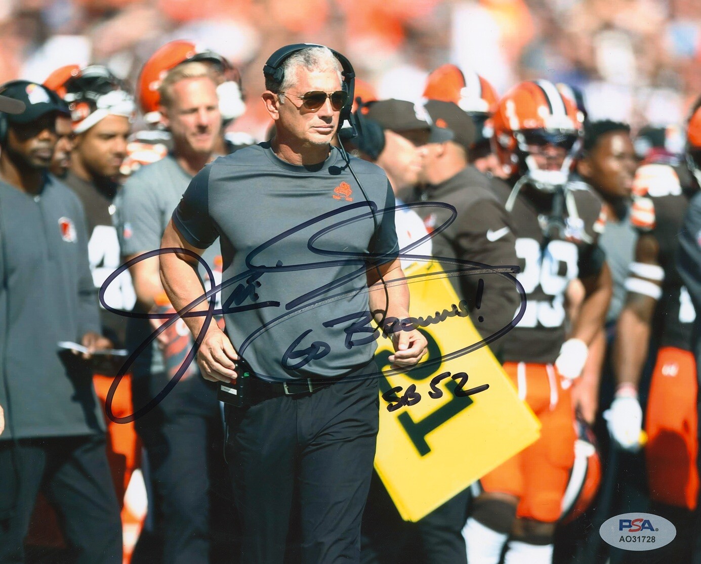 Jim Brown Autographed Signed Cleveland Browns Jim Schwartz 8x10 Photo Psa/Dna Coa Myles 