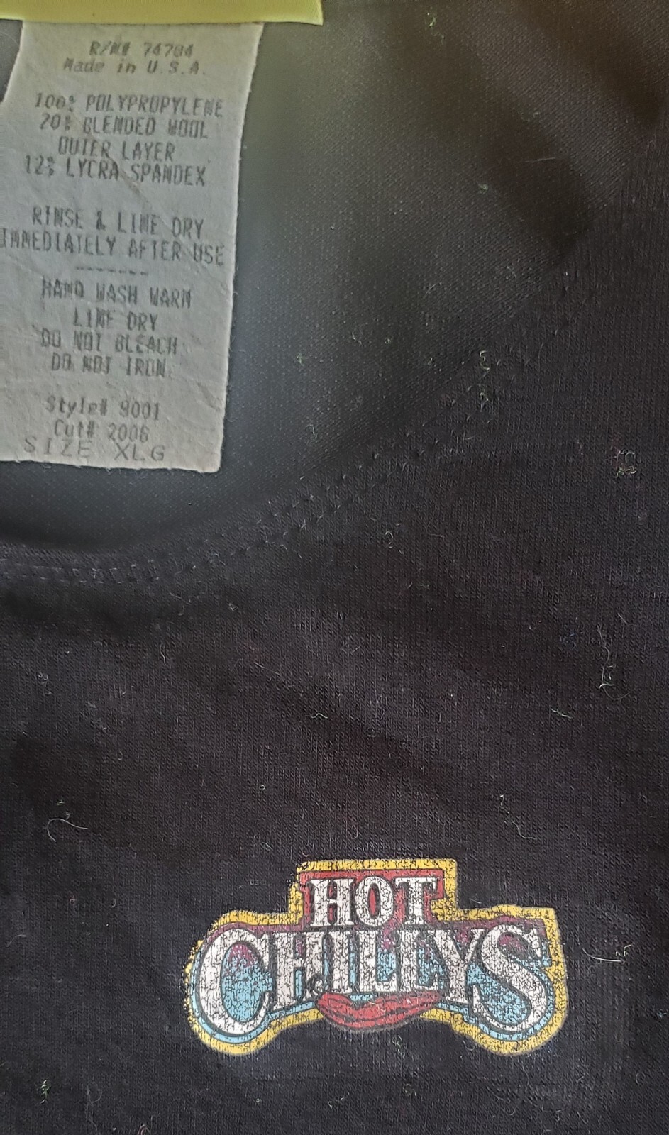 HOT CHILLYS THERMAL TANK TOP ADULT XL BASE LAYER WOOL BLEND pullover