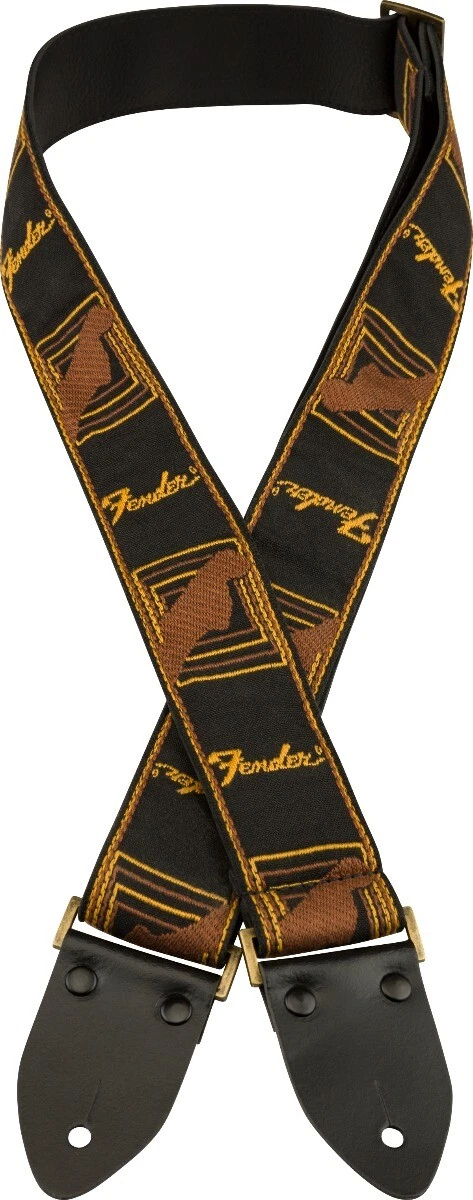 Fender 2 Wide Legacy Vintage Monogram Guitar Strap Black and