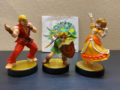 Amiibo Super Smash Bros Series Ken Young link Daisy set of 3 TV Game Toy Figure