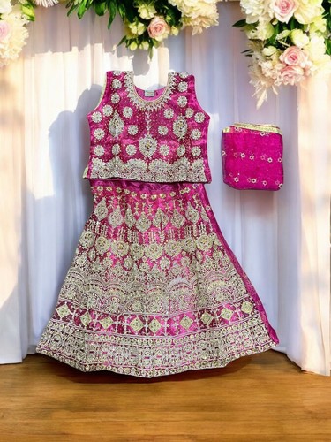 Trachten Mädchen Lehenga Choli Set - Ethno Kleidung für Kinder - 011 - Bild 1 von 7