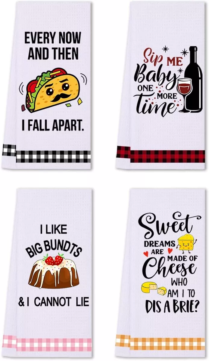 Microfiber Dish Towels Funny Kitchen Towel Set of 4 - Best Housewarming  Gifts for New Home Kitchen, Tea Towels for Kitchen Funny, Mom Kitchen  Gifts