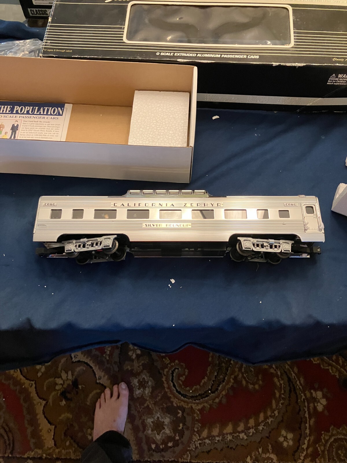 MIB KLine Classic Steel O gauge passenger car California Zephyr Silver Roundup eBay
