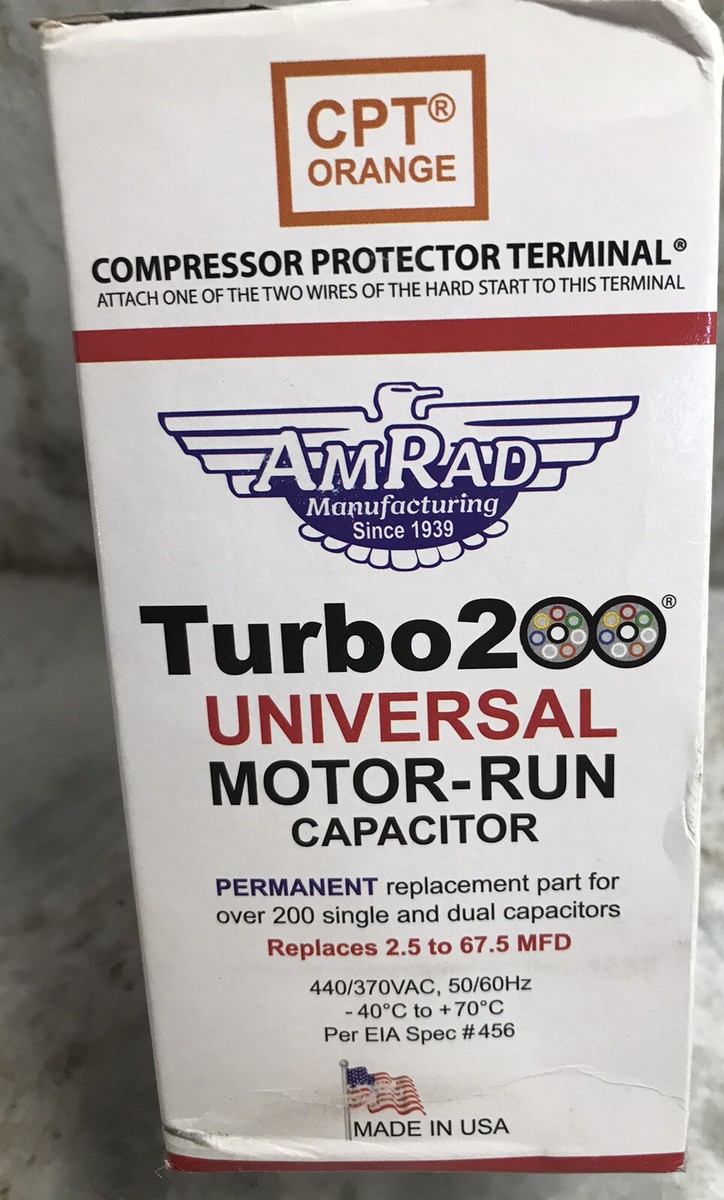 NIB! Turbo®200 UNIVERSAL REPLACEMENT CAPACITOR 12200