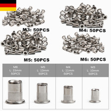 200x M3/M4/M5/M6Edelstahl Blindnietmuttern Nietmuttern Gewindeniete Nieten Sets