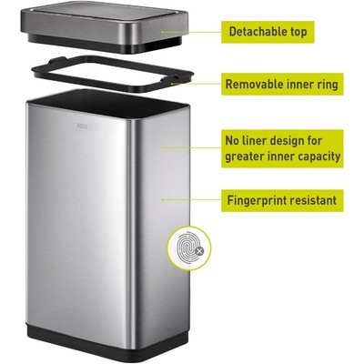 EKO Mirage X80 Liter / 21.1 Gallons Motion Sensor Trash Can,Stainless Steel CBPD