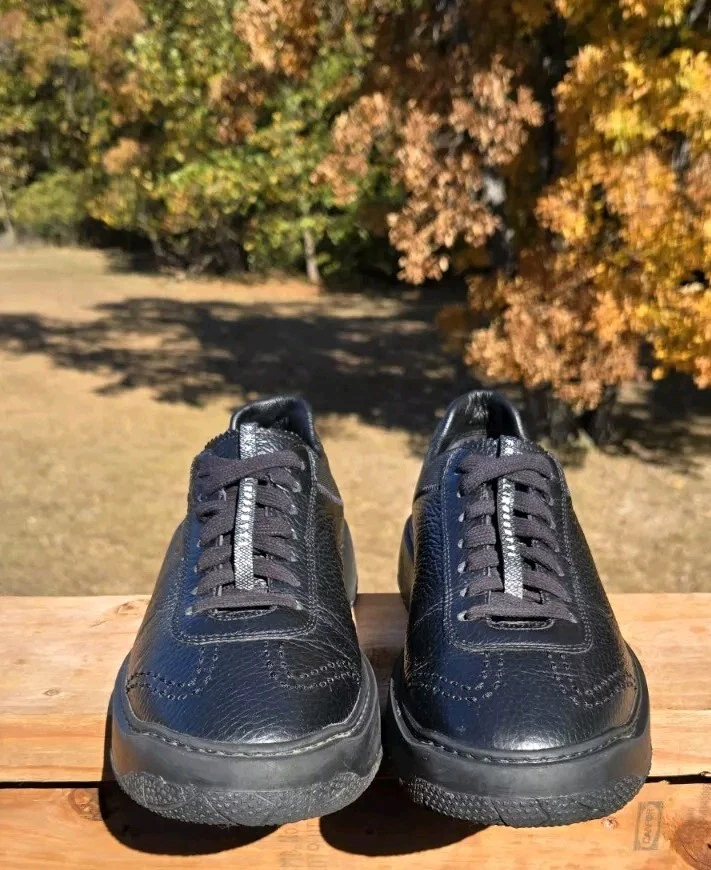 Fratelli Rossetti Shoes Black Leather Italy Men Sz US 7.5  Women Sz 9.5 2-Toned - Image 3 of 4