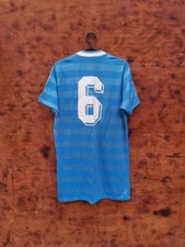 ADIDAS VINTAGE WEST GERMANY 1984/1986 BLUE FOOTBALL SHIRT #6 SIZE L ADULT