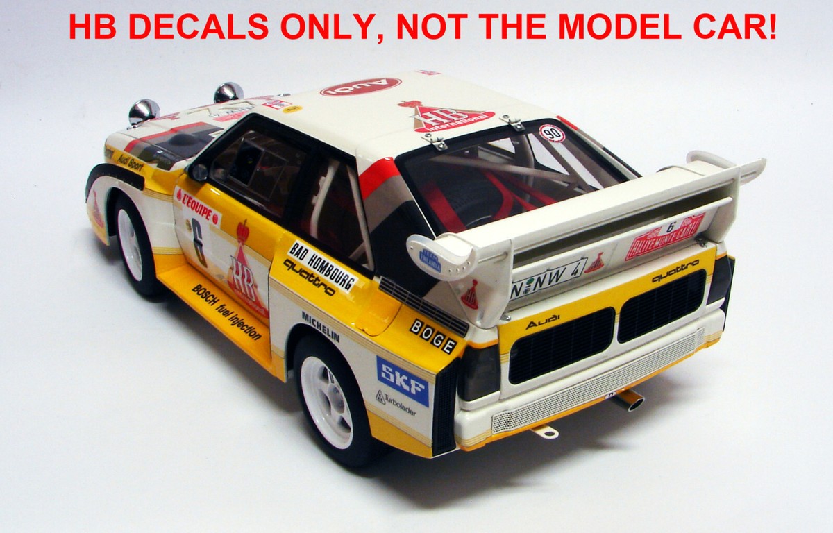 HB AUDI SPORT S1 QUATTRO 1986 RALLY DECALS FOR AUTOART 1:18 MODEL