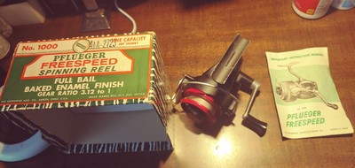 Vintage Spinning Reel Pflueger Freespeed 1000 Old Fish Fishing