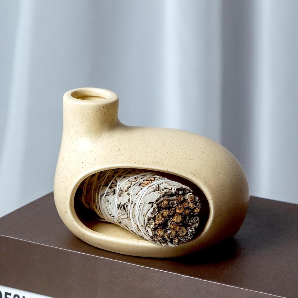 Handcrafted Palo Santo Holder Ceramic Incense Burner for Meditation
