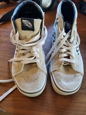Vans High Flower Rose Women's 6 men 4.5 Skateboard Shoes Checkered Logo 500714