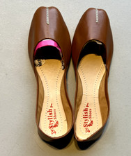 Indian Punjabi Pakistani Ethnic Traditional Women Khussa Flat Shoes Juti US 5