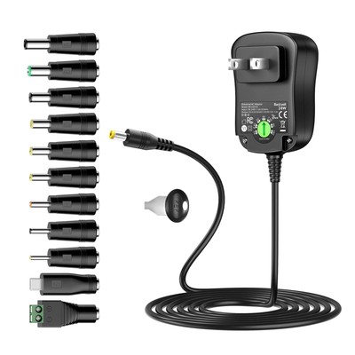 Universal AC/DC Adapter Multi-Voltage Regulated Switching Power Supply with 1...