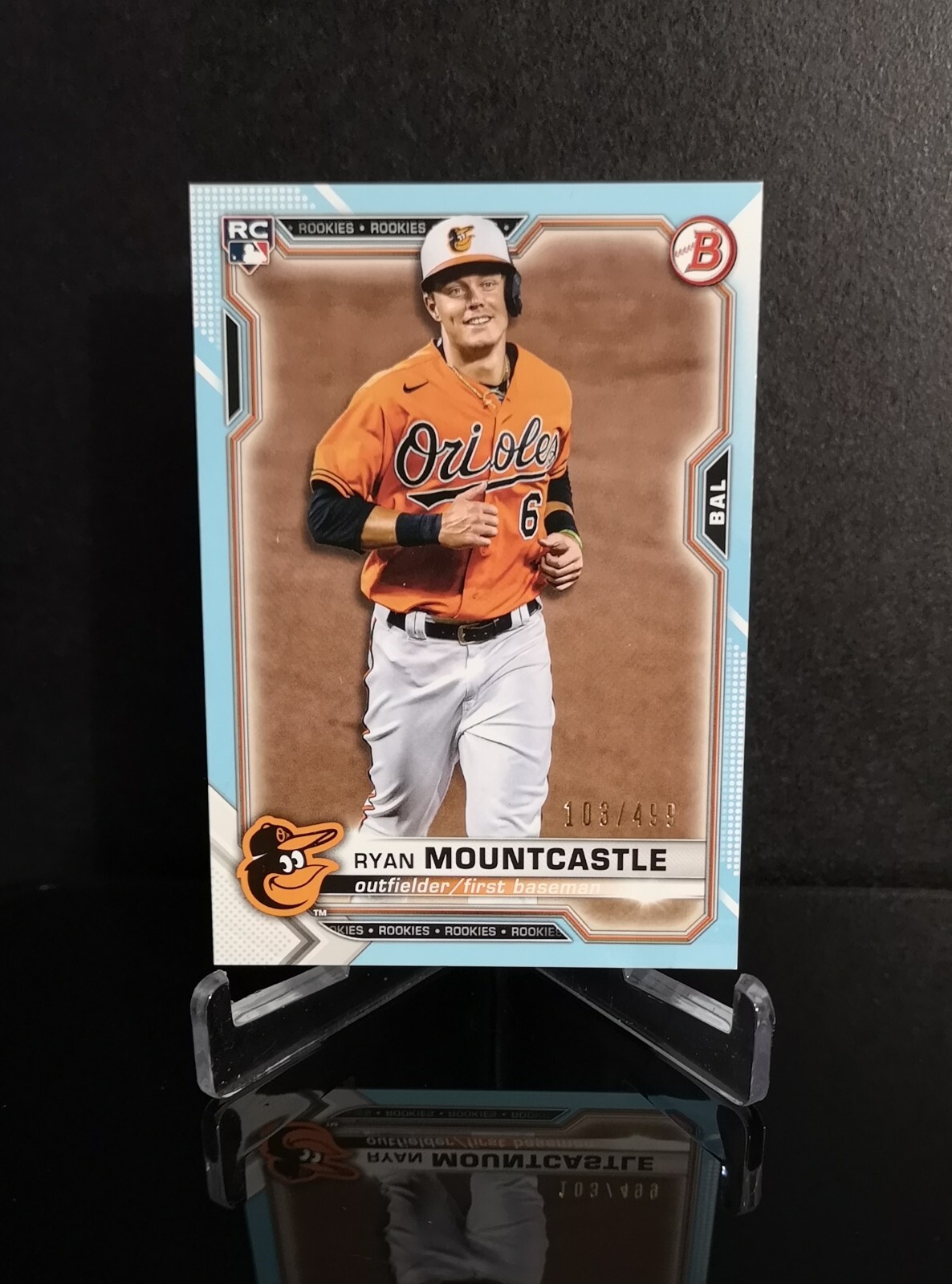 #'d/499 💥 RYAN MOUNTCASTLE RC 2021 Bowman Sky Blue Border SP #41 Rookie Card