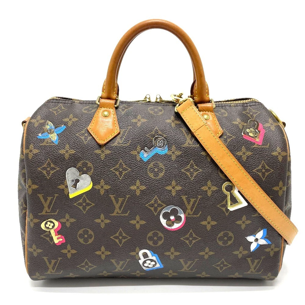 LOUIS VUITTON Monogram Love Lock Speedy Bandouliere30 HandBag